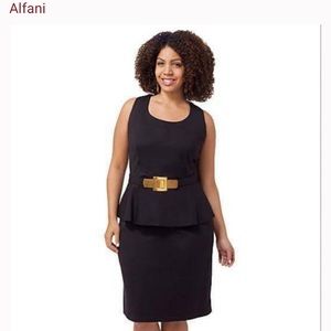 Alfani Sleeveless Black Peplum Dress